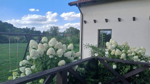Dworek Czersk, widok na budynek i ogród